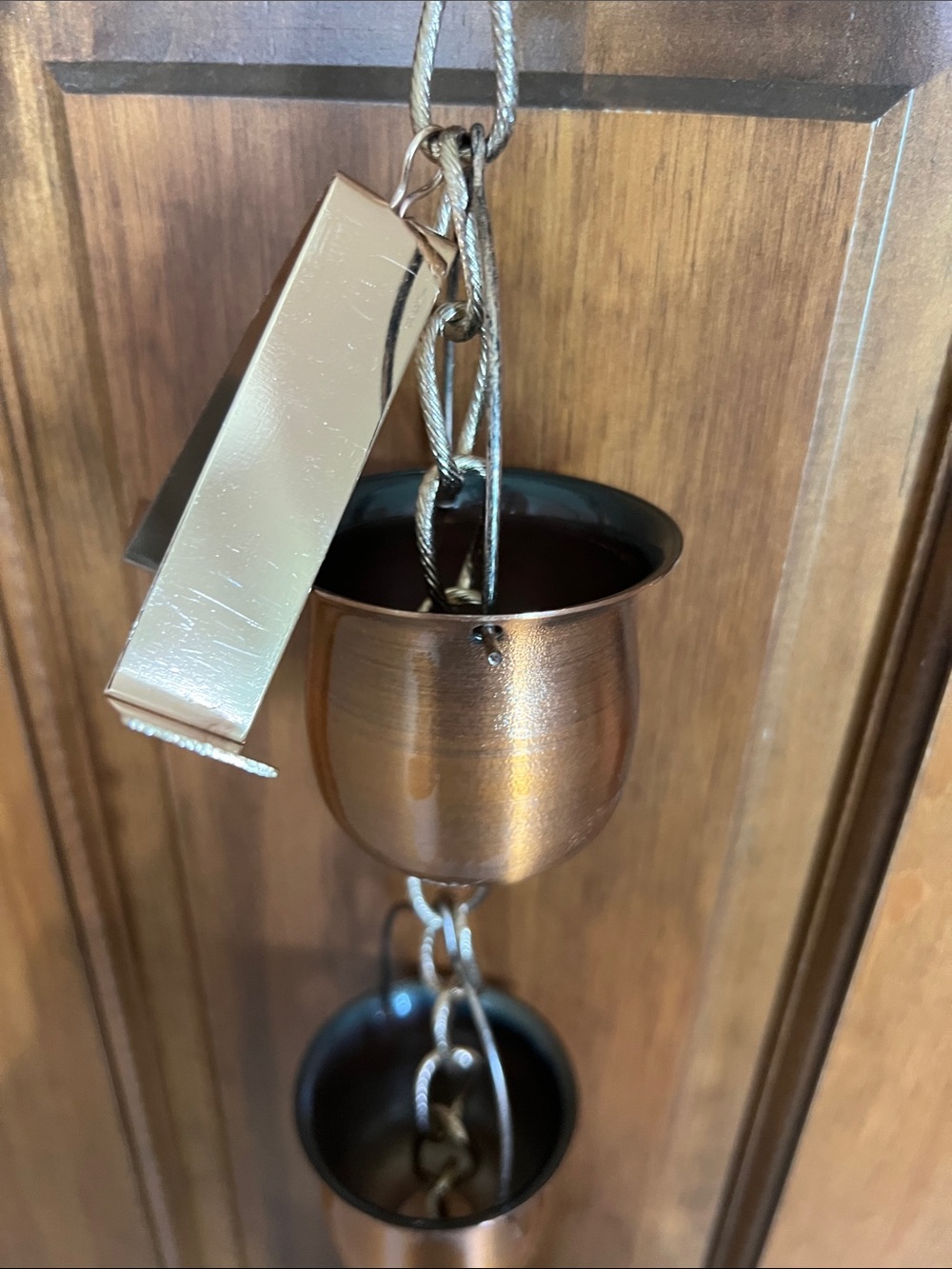 Hanging Copper Tone Chain of Cups Decor - Picture 2 of 3